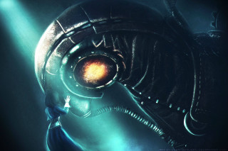 Alien creature glowing eye blue - glowing free wallpaper for desktop
