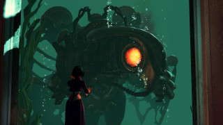 Woman giant fish room window - promotional image free wallpaper for desktop