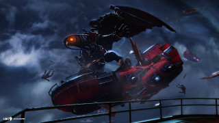 Futuristic vehicle flying giant creature - a futuristic vehicle free wallpaper