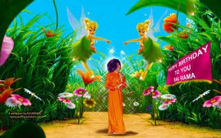 Woman orange dress garden kaohine - chiho aoshima free wallpaper