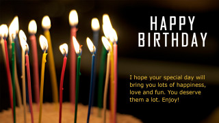 Birthday cake candles happy message 2 - a birthday card free wallpaper