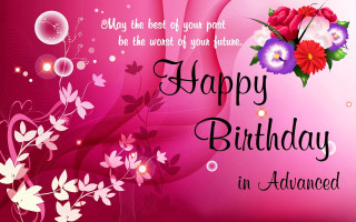 Pink birthday card flowers bubbles 2 - happy free wallpaper