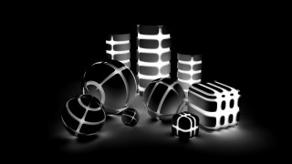 Shapes sizes objects black background - ray free wallpaper