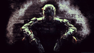 Futuristic man suit gun smoke 2 - a futuristic suit holding free wallpaper for desktop