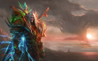 Man sword giant water lightnings - lightning free wallpaper