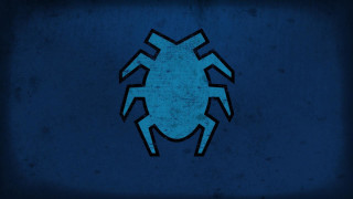 Blue spider black outline back - a black outline free wallpaper