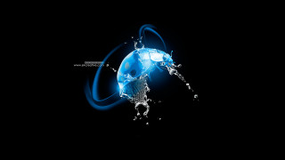 Blue black background swirl skull - felipe seade free wallpaper