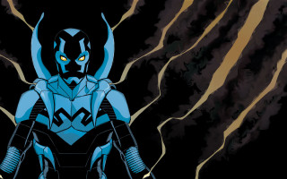 Blue demon yellow eyes black - a black body free wallpaper