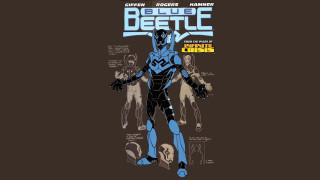 Blue beetle character brown background - other character free wallpaper
