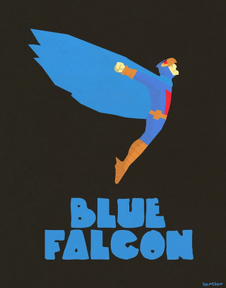Man flying blue falcon poster - poster free wallpaper