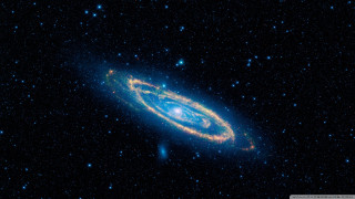 Large blue object dark sky - galaxy free wallpaper