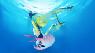 Woman bikini diving water fish - a fish free wallpaper