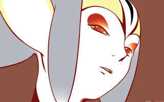 Woman orange eyes red nose - cel free wallpaper for desktop
