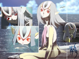 Girl red eyes long hair 2 - inspired free wallpaper