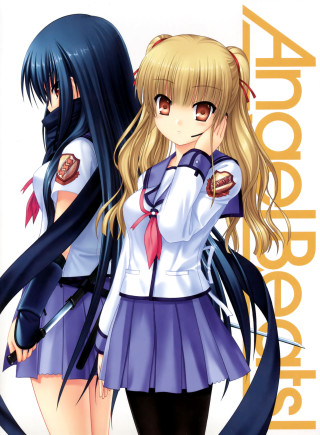 Anime girls long hair black 7 - a blue ribbon free wallpaper