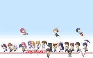 Anime characters sky background once - a line free wallpaper