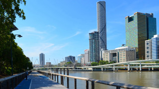 City skyline river bridge buildings - a few building free wallpaper
