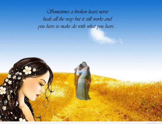 Woman field man flower hair - a field next free wallpaper