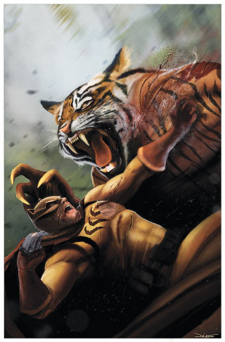 Tiger attacking man car mouth - a tiger free wallpaper