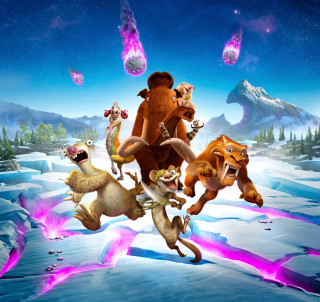 Animated animals running snow field - mountain free wallpaper