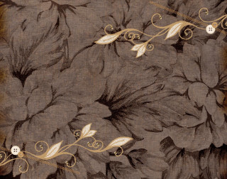 Brown white flower fabric gold - annabel kidston free wallpaper