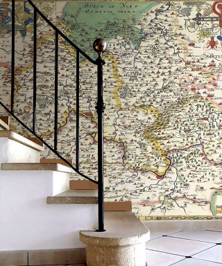 Staircase map wall metal handrail - florianne becker free wallpaper