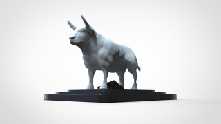 Bull shoe statue stand white - 3 d model free wallpaper