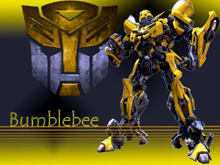 Bumblebee robot yellow border assemblage - a yellow border free wallpaper