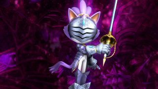 Cat sword helmet purple glow - dark soul free wallpaper