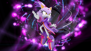 Cartoon character purple outfit cat - her back free wallpaper