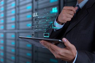 Man suit tablet network diagram - a man in a suit holding free wallpaper