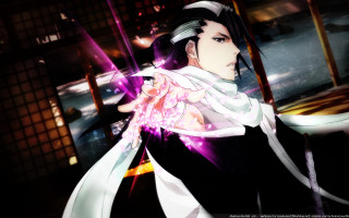 Man black white outfit purple 3 - his hand and a building in the background free wallpaper