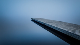 Dock water sky background long - the middle of a body free wallpaper
