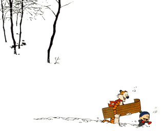 Cartoon man carrying wooden sign - primitivism free wallpaper
