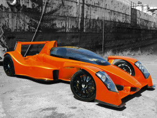 Bright orange sports car parked 4 - a ship in the ocean free wallpaper