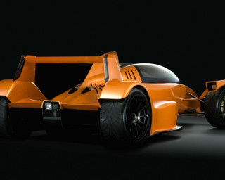Orange race car dark room - nice free wallpaper