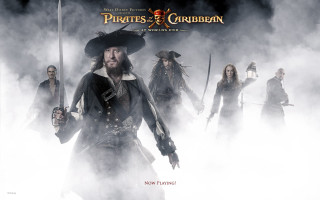 Pirates foggy scene ship crew - a poster free wallpaper for desktop