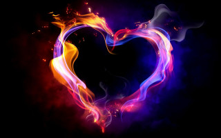 Heart smoke flames black background - alison kinnaird free wallpaper