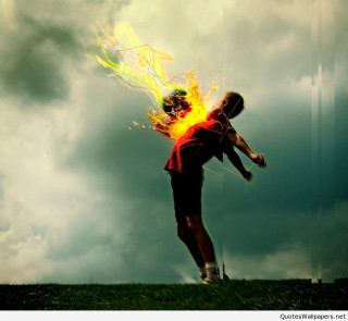 Man jumping fireball cloudy sky - cloudy free wallpaper