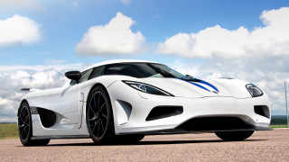White sports car cloudy sky 13 - a road under a cloudy sky free wallpaper