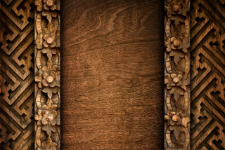 Wooden frame carved design flower - high detail 8 k free wallpaper