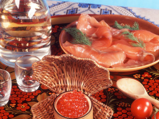 Fish tomatoes stilllife autumn photorealism - still free wallpaper