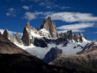 Snowy mountain range clouds blue 2 - the top free wallpaper