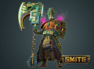Man holding large axe glowing - a large axe free wallpaper