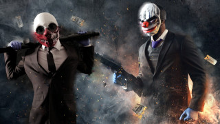Costumed characters guns smoke fire - two person free wallpaper