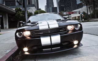 Black white car parked road 4 - car free wallpaper