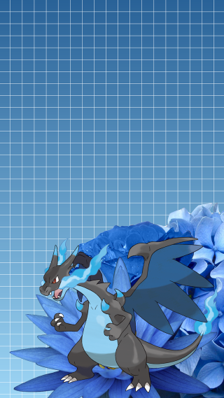 Blue black dragon blue background - ice free wallpaper