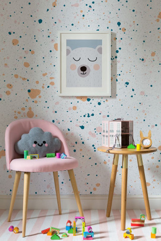Child room pink chair bear - a wooden table free wallpaper
