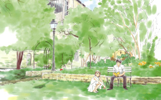 Man woman bench park tree 4 - a man and woman free wallpaper for desktop
