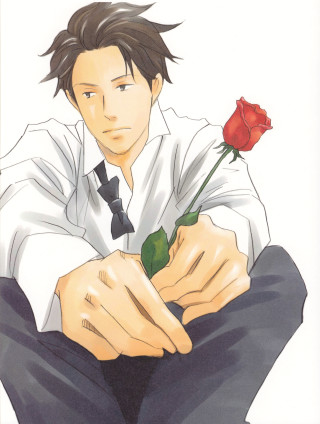 Man holding rose white shirt - a rose free wallpaper
